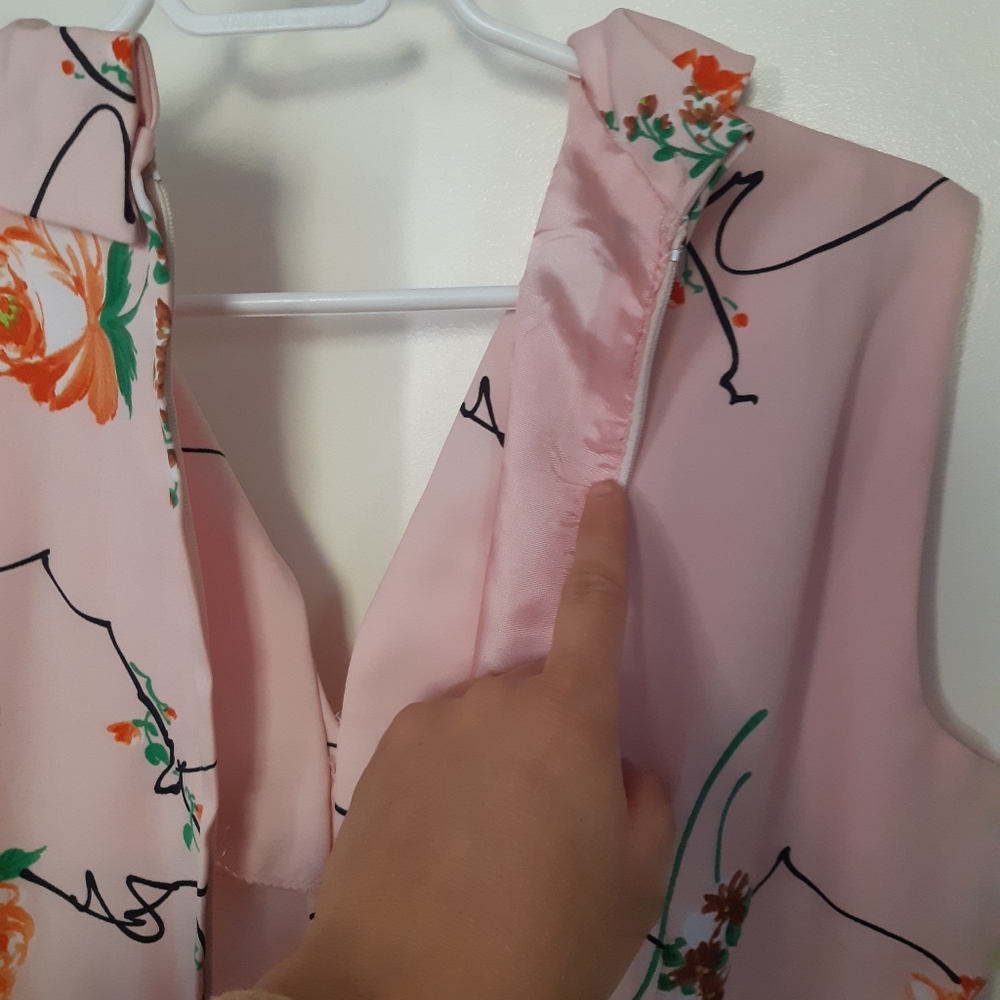 1960 Vintage Pink Sleeveless Dress Polyester Knee Length - Picture 11 of 16